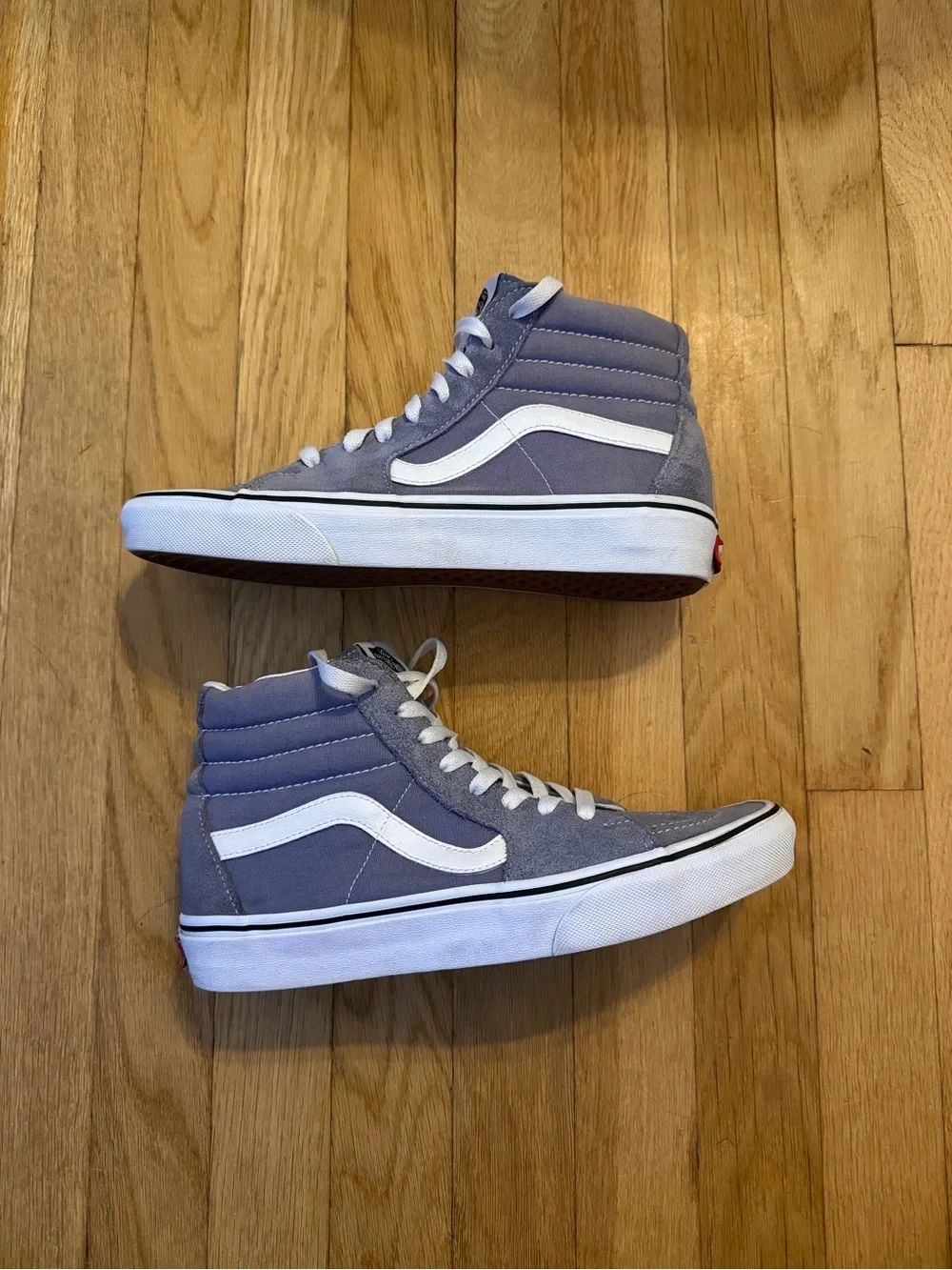 Vans Men's Sk8-Hi High Top Sneakers in Gray & White 7.5